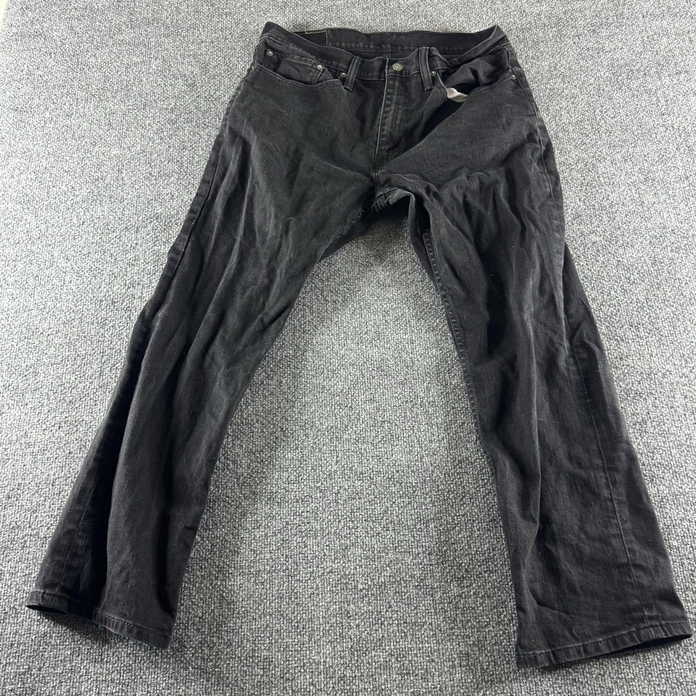 Levis 559 Jeans Mens 34x30 Black Relaxed Straight Dark Wash Stretch Denim